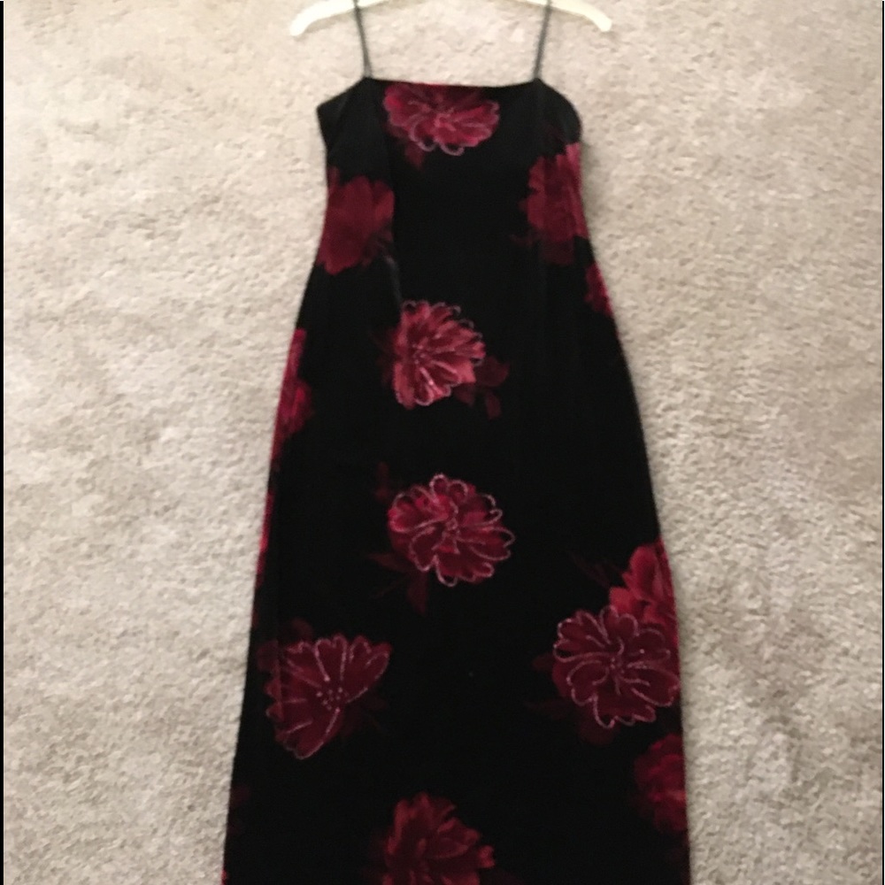 Arianna Beautiful Full Lenght Velvet  Dress by Rachel Kaye, Size 4,